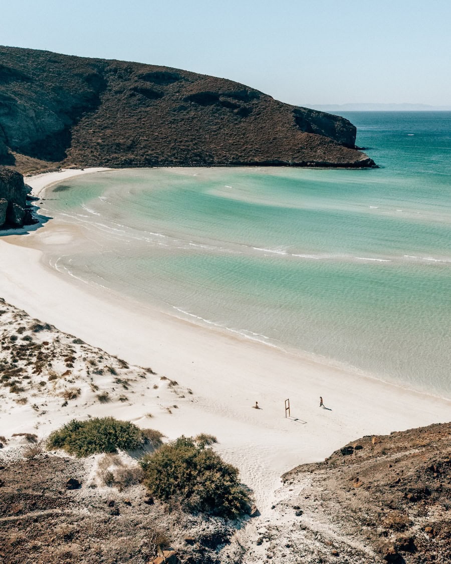 Clear blue water and coastal resort landscape in Baja